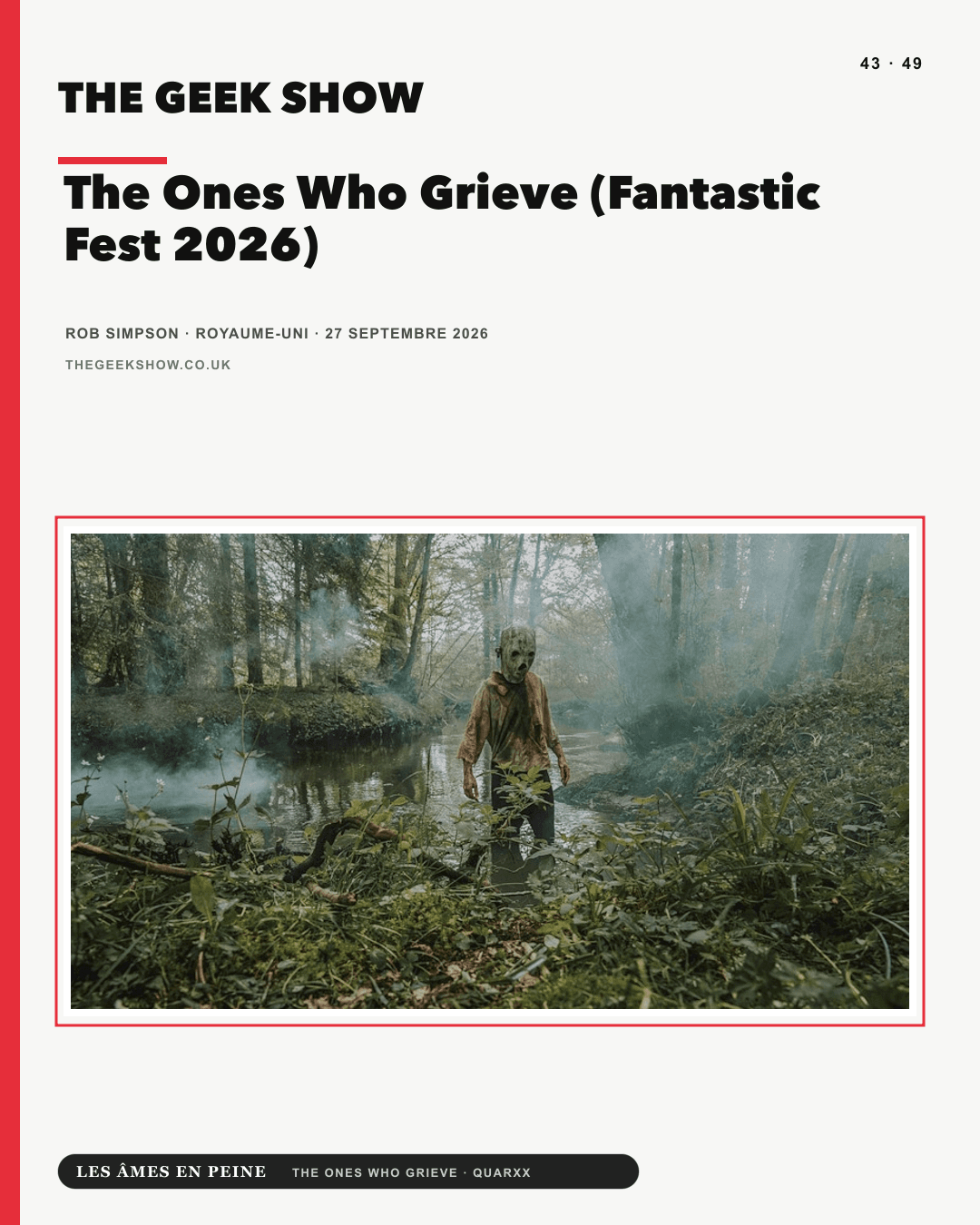 The Geek Show — The Ones Who Grieve (Fantastic Fest 2026)