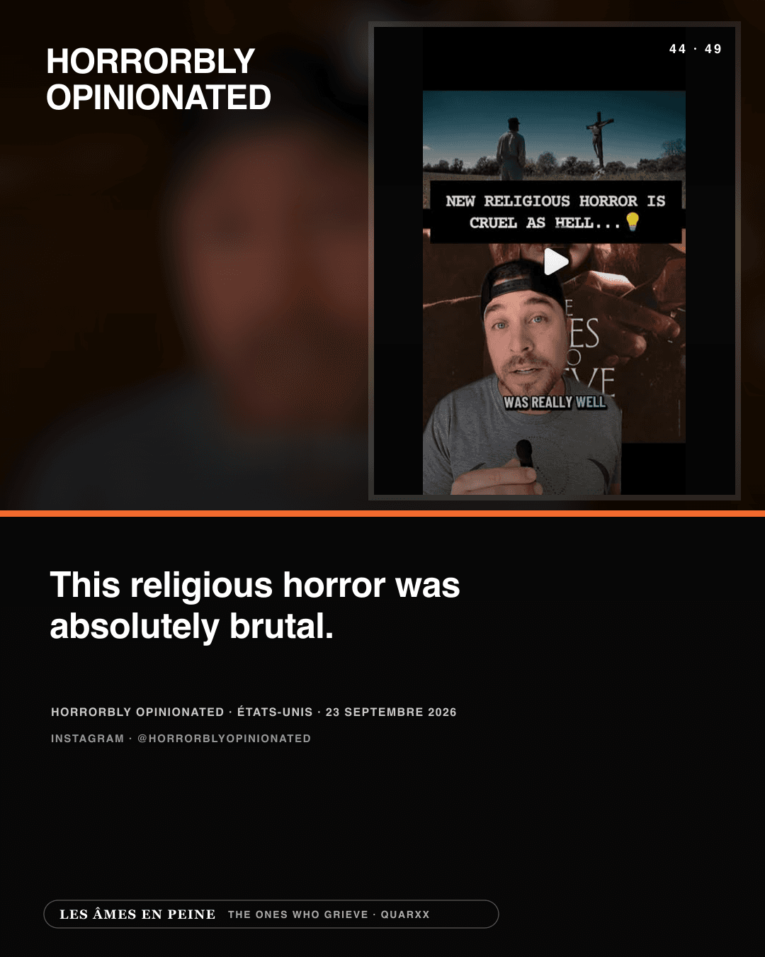HorrorBly Opinionated (@horrorblyopinionated) — The Ones Who Grieve — « Absolutely brutal »