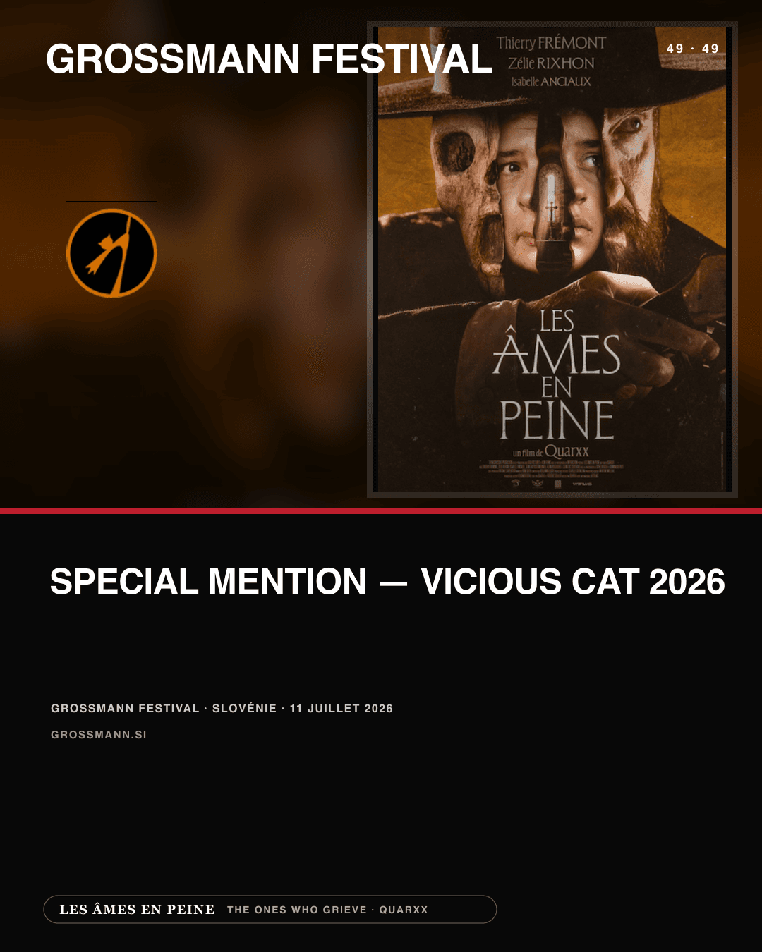 Grossmann Fantastic Film & Wine Festival — The Ones Who Grieve reçoit une mention spéciale au Grossmann Festival 2026